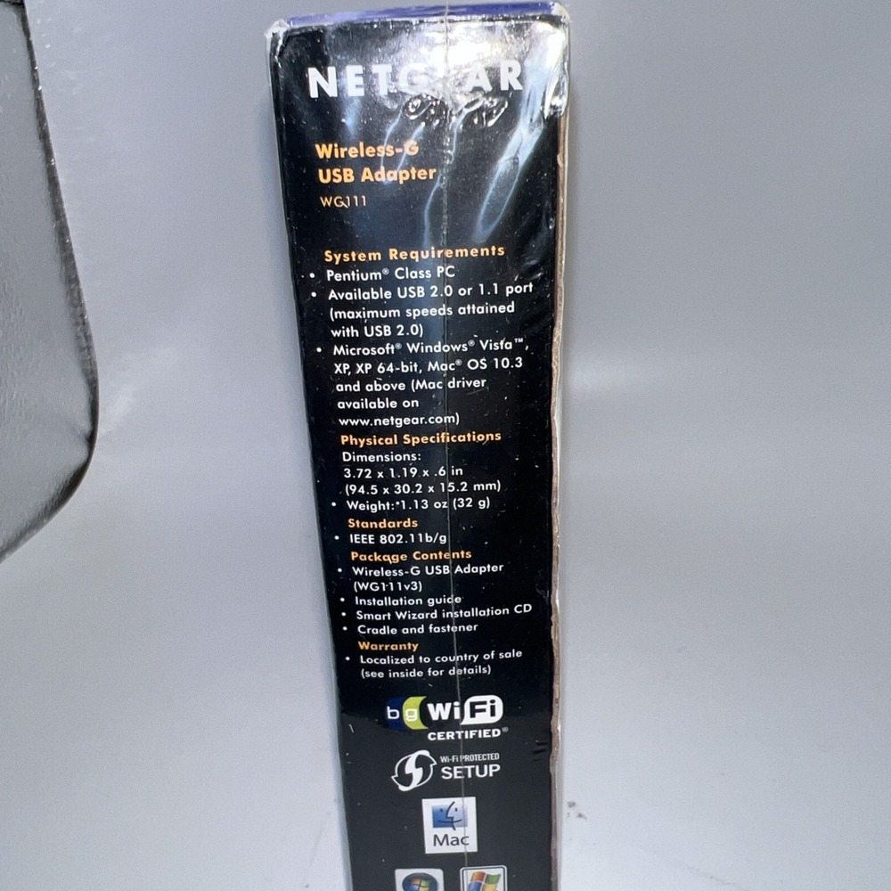 NEW NETGEAR‎ Wireless-G USB Adapter New In Box NIB - Picture 6 of 8